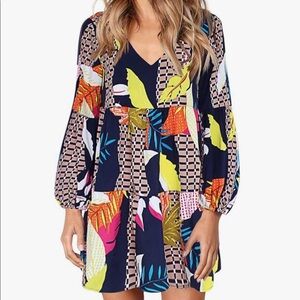 Women’s Tunic Dress Long Sleeve V Flowy